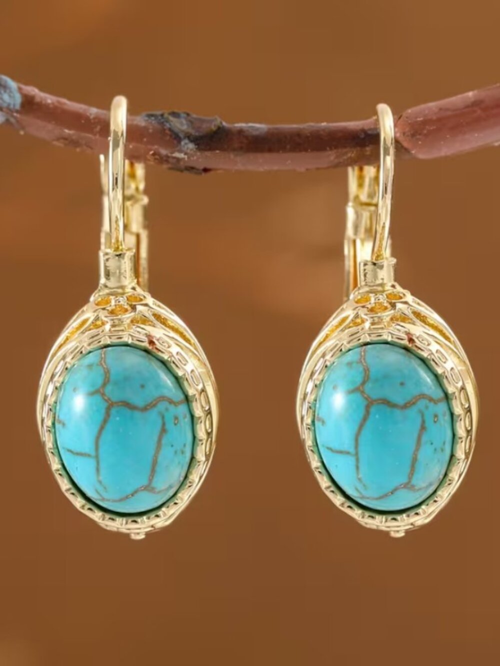 14K Gold Womens 2ct Blue Turquoise Small Hoop Earrings New 14 K Silver Jewelry